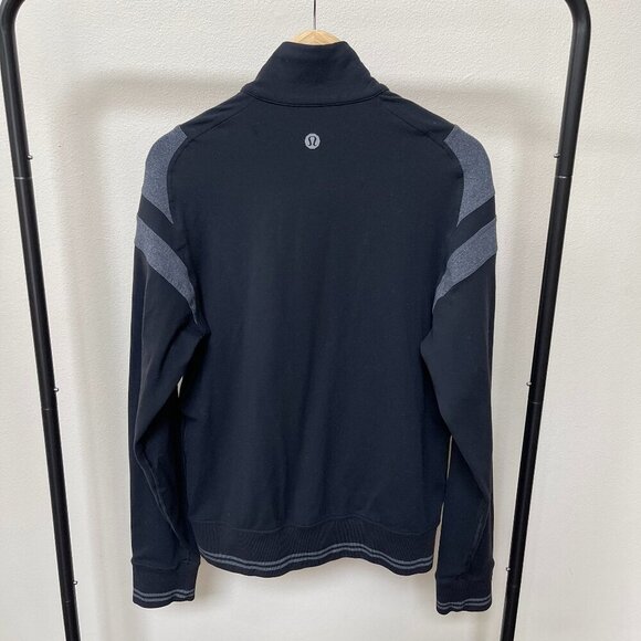Lululemon Men's Full Zip Track Jacket, Black and Gray, Size Medium - Picture 2 of 8